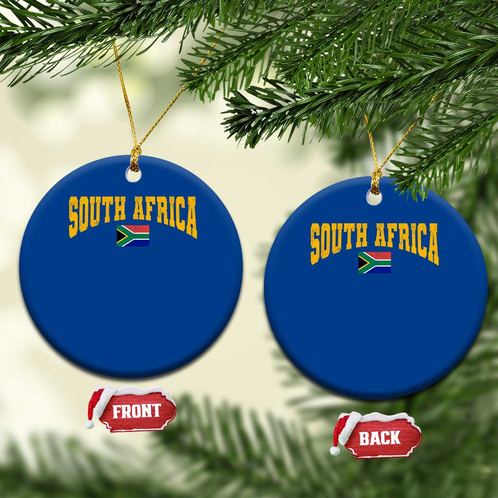 South Africa Sports Throwback Ceramic Ornament Vintage South African Flag