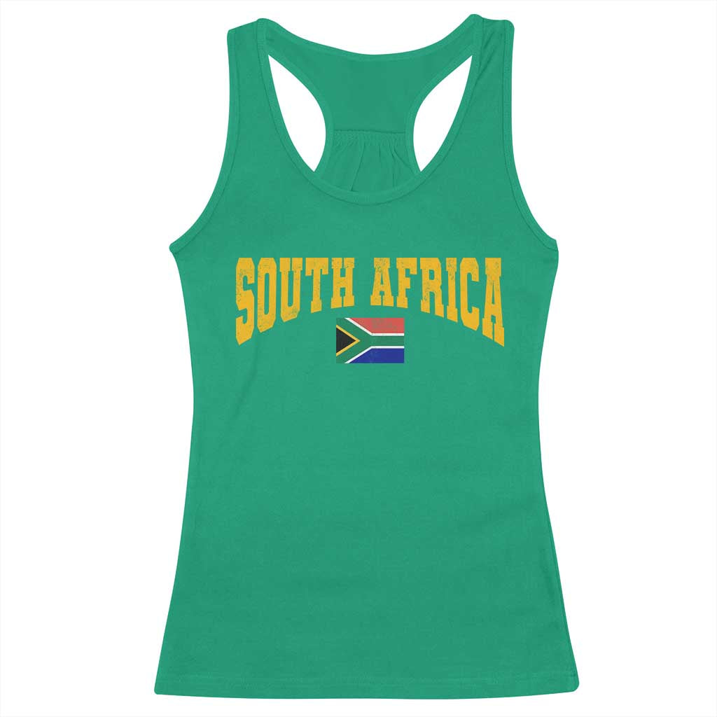 South Africa Sports Throwback Racerback Tank Top Vintage South African Flag
