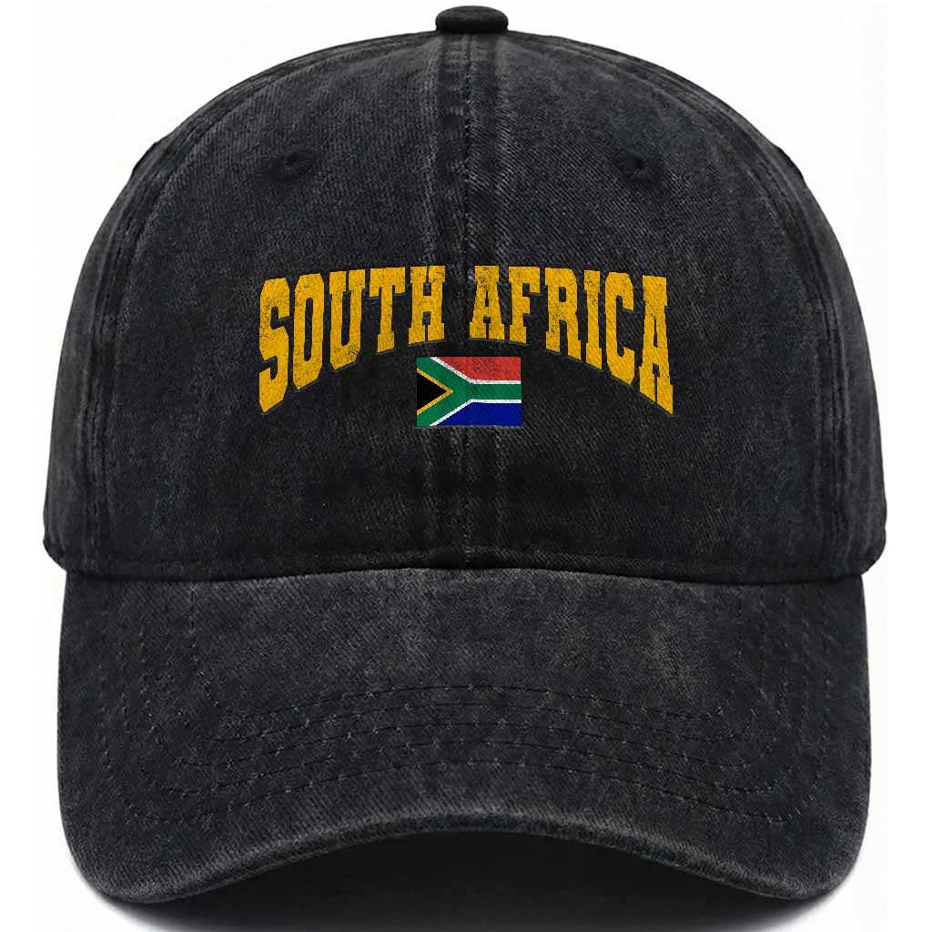 South Africa Sports Throwback Washed Cotton Baseball Cap Vintage South African Flag