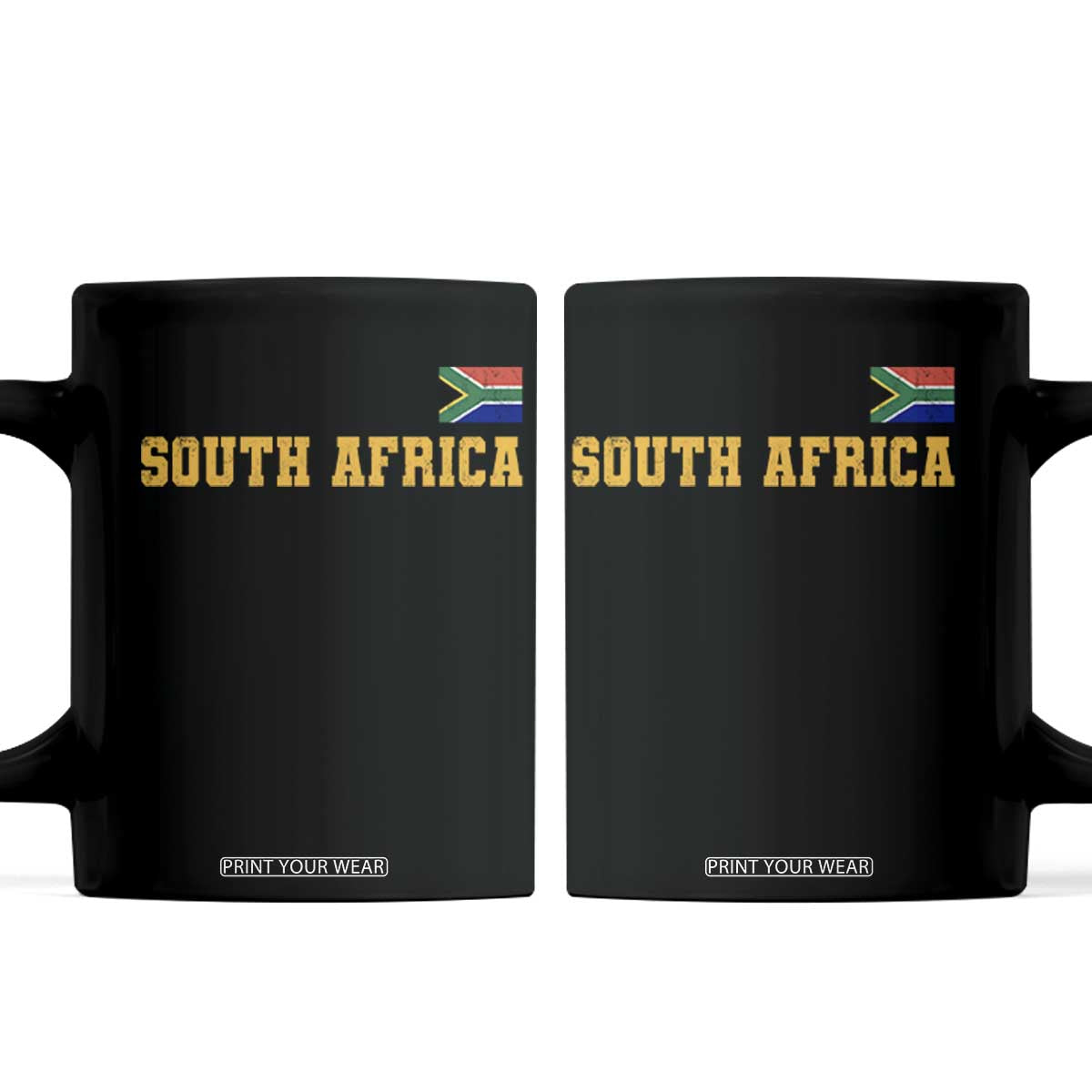 South Africa Vintage Athletic Sports Design Coffee Mug Distressed South African Flag