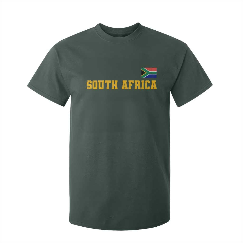 South Africa Vintage Athletic Sports Design T Shirt For Kid Distressed South African Flag