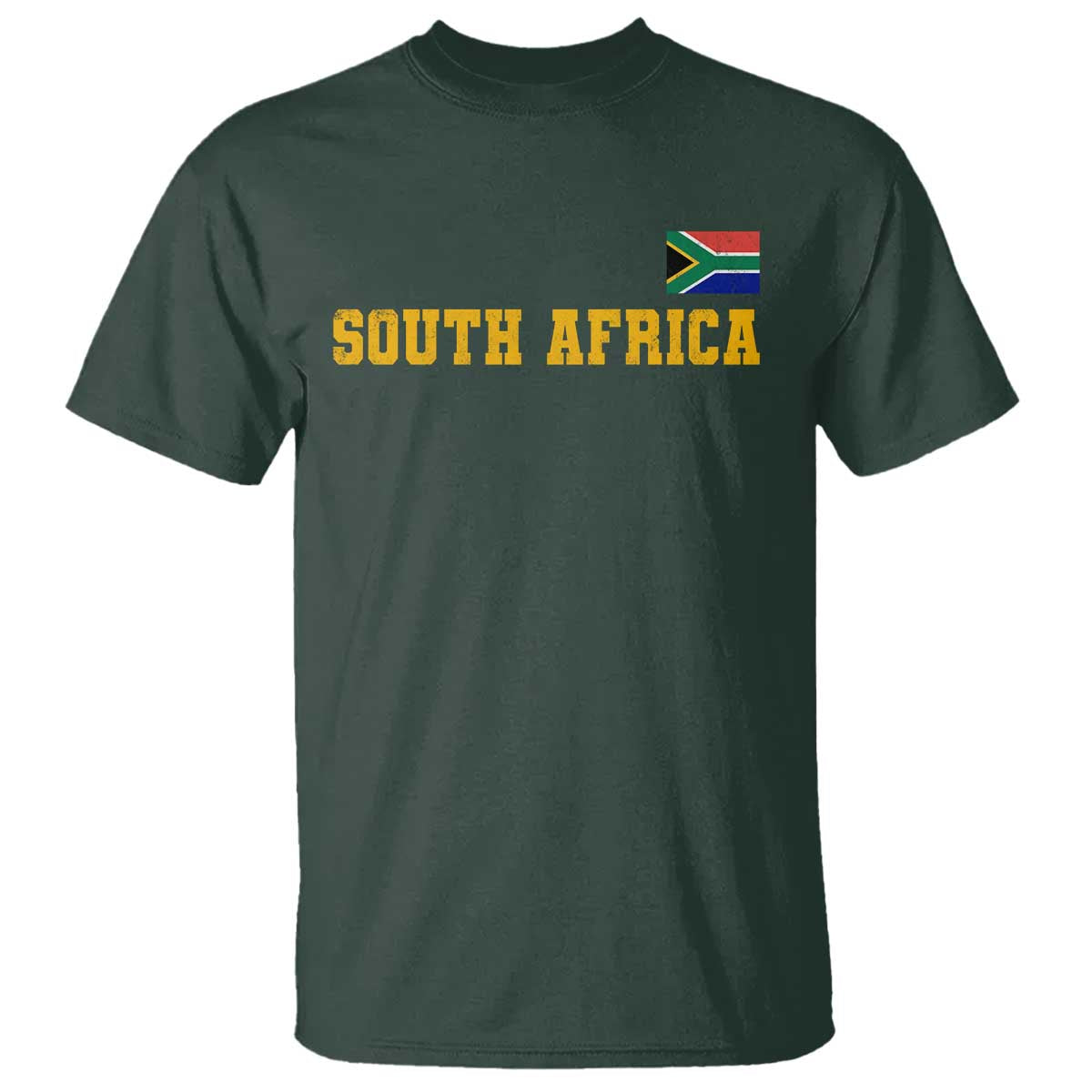 South Africa Vintage Athletic Sports Design T Shirt Distressed South African Flag