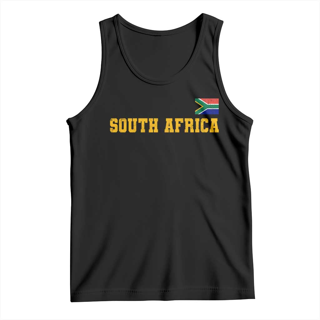South Africa Vintage Athletic Sports Design Tank Top Distressed South African Flag