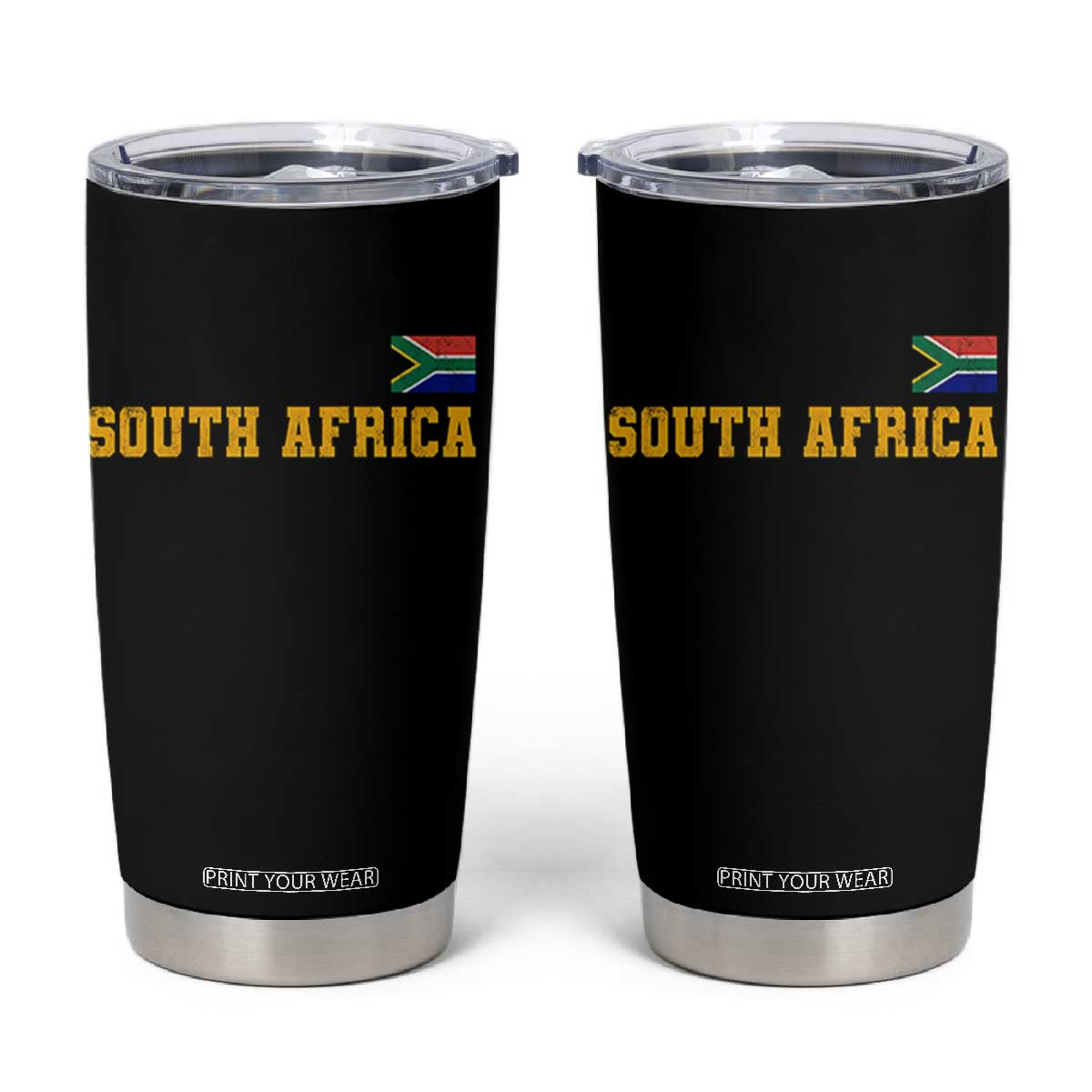 South Africa Vintage Athletic Sports Design Tumbler Cup Distressed South African Flag