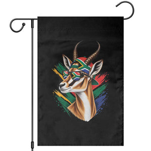 Springbok Wearing Glasses Vintage South African Flag Garden Flag