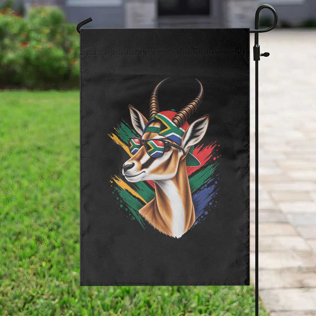 Springbok Wearing Glasses Vintage South African Flag Garden Flag
