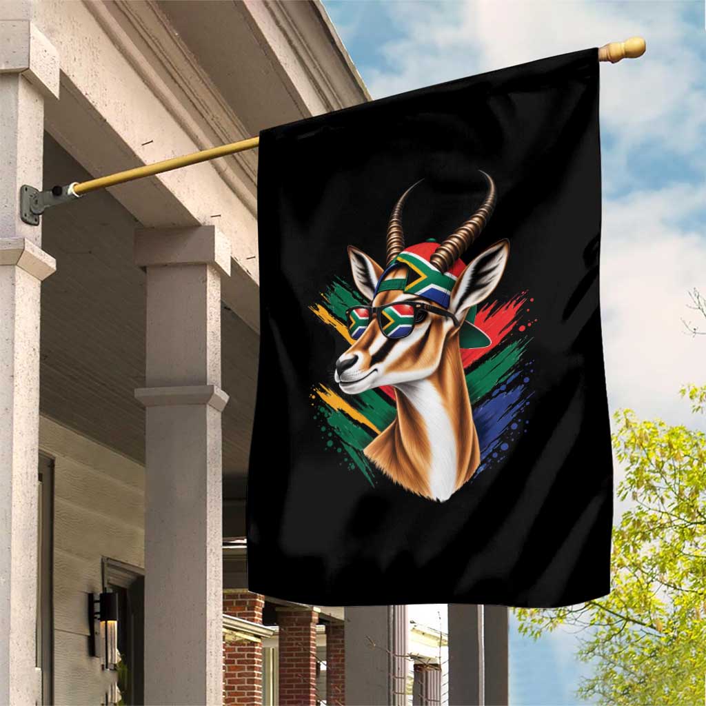 Springbok Wearing Glasses Vintage South African Flag Garden Flag