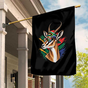 Springbok Wearing Glasses Vintage South African Flag Garden Flag