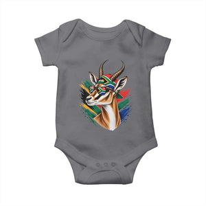 Springbok Wearing Glasses Vintage South African Flag Baby Onesie