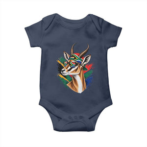 Springbok Wearing Glasses Vintage South African Flag Baby Onesie