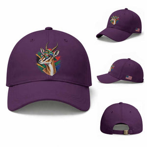 Springbok Wearing Glasses Vintage South African Flag Baseball Cap