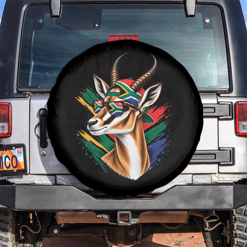 Springbok Wearing Glasses Vintage South African Flag Spare Tire Cover