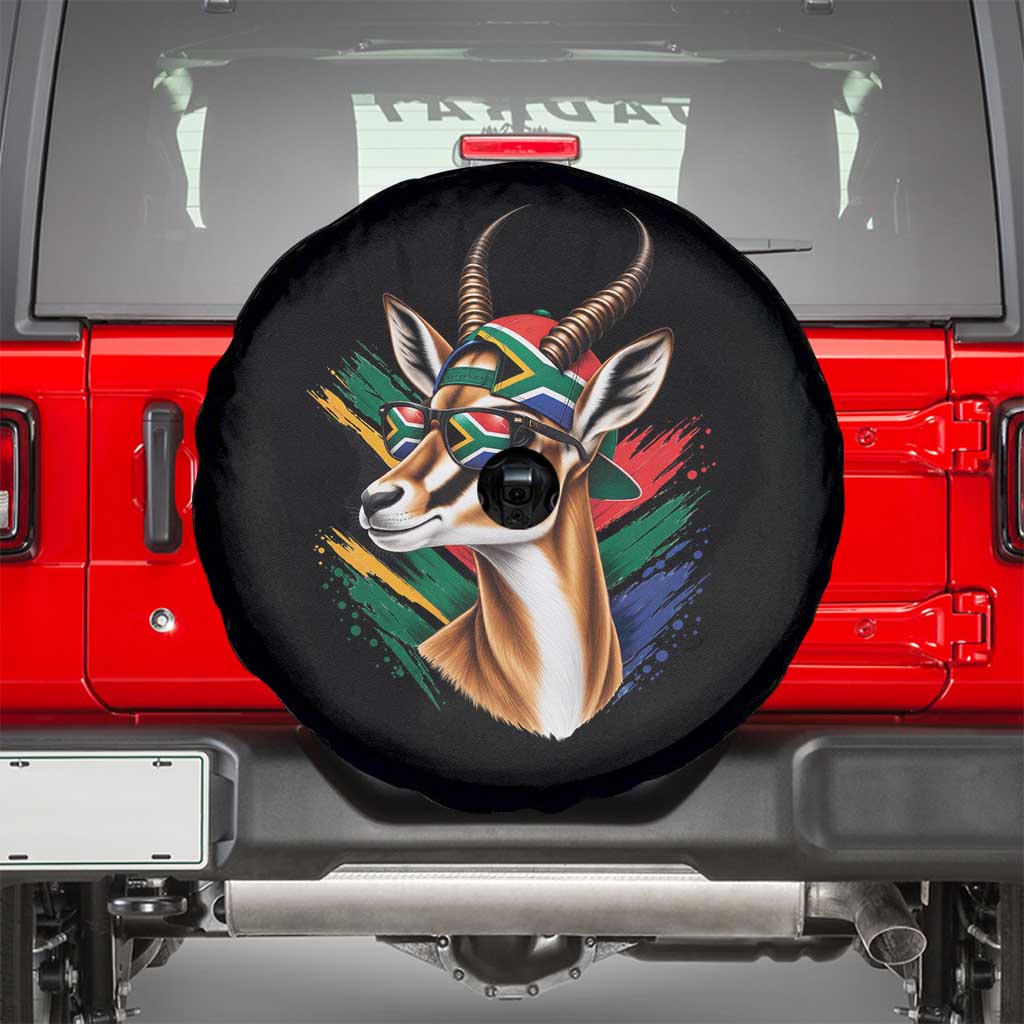 Springbok Wearing Glasses Vintage South African Flag Spare Tire Cover