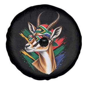 Springbok Wearing Glasses Vintage South African Flag Spare Tire Cover