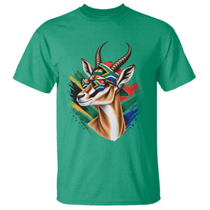 Springbok Wearing Glasses Vintage South African Flag T Shirt