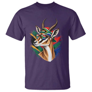 Springbok Wearing Glasses Vintage South African Flag T Shirt