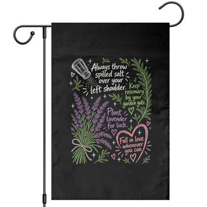 Always Throw Spilled Salt Over Your Left Shoulder Garden Flag Whimsical Superstitions Witch Halloween
