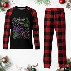 Always Throw Spilled Salt Over Your Left Shoulder Plaid Pajama Set Whimsical Superstitions Witch Halloween
