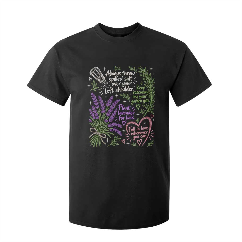 Always Throw Spilled Salt Over Your Left Shoulder T Shirt For Kid Whimsical Superstitions Witch Halloween