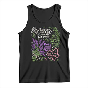 Always Throw Spilled Salt Over Your Left Shoulder Tank Top Whimsical Superstitions Witch Halloween