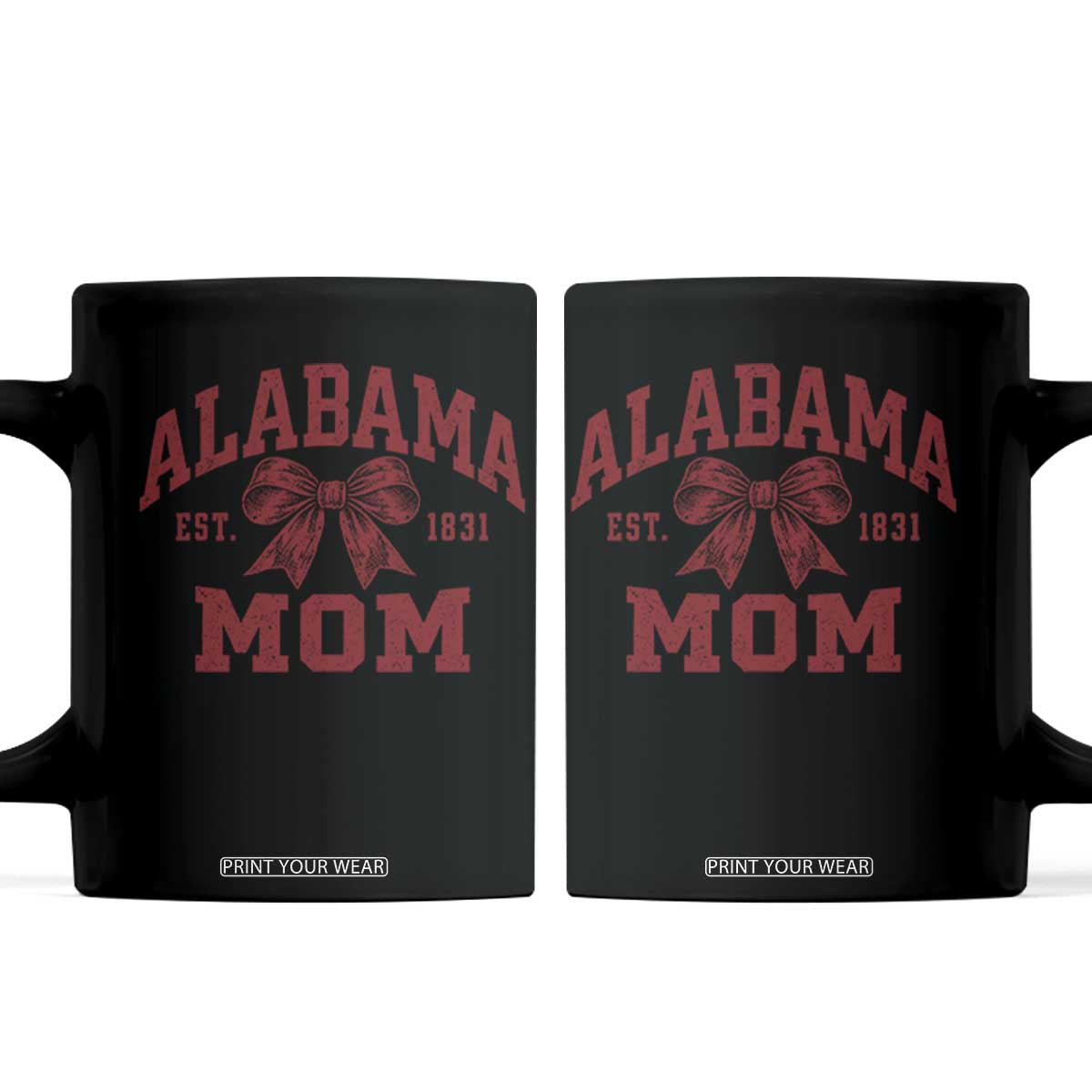Alabama Mom Est 1831 Coffee Mug Coquette Bow Sports Mama Game Day