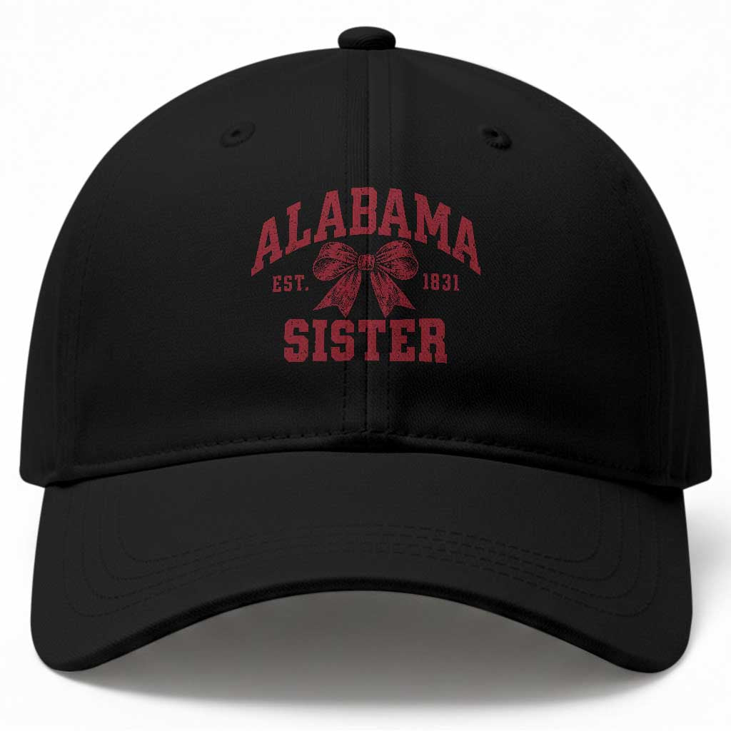 Alabama Sister Est 1831 Baseball Cap Coquette Bow Sports Sis Game Day