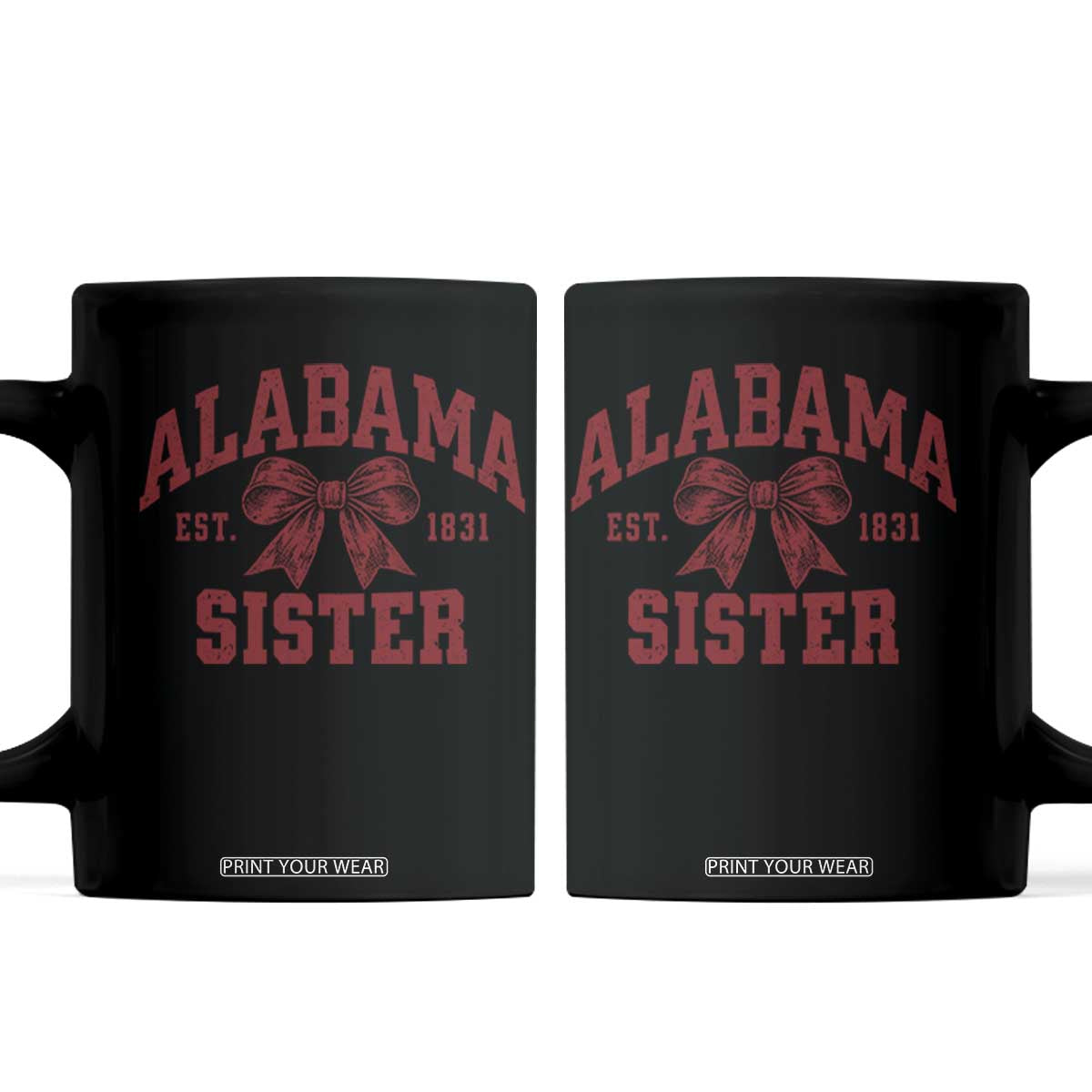Alabama Sister Est 1831 Coffee Mug Coquette Bow Sports Sis Game Day