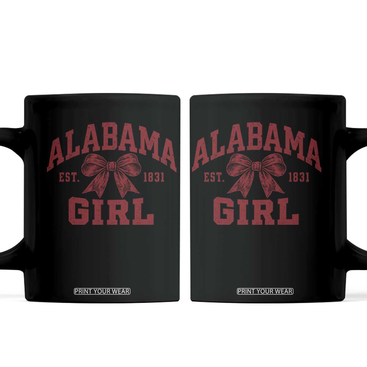 Alabama Girl Est 1831 Coffee Mug Coquette Bow AL State Sports Game Day Fan