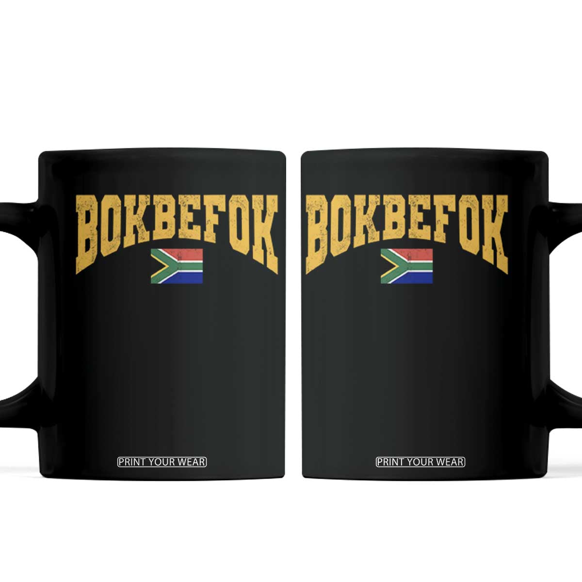 Bokbefok South Africa Sports Throwback Coffee Mug Vintage South African Flag