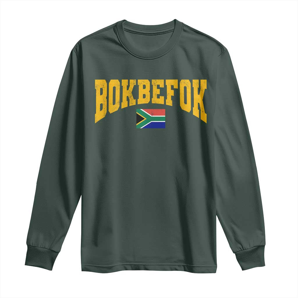 Bokbefok South Africa Sports Throwback Long Sleeve Shirt Vintage South African Flag