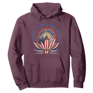 Harris Supporter Hoodie Lotus Kamala Kindness Diversity Hope Tolerance TS11 Maroon Print Your Wear