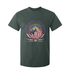 Harris Supporter T Shirt For Kid Lotus Kamala Kindness Diversity Hope Tolerance TS11 Dark Forest Green Print Your Wear