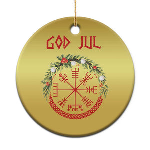 Yule Pagan Christmas Ornament God Jul Christmas Nordic Vegvisir Wreath TS11 Print Your Wear