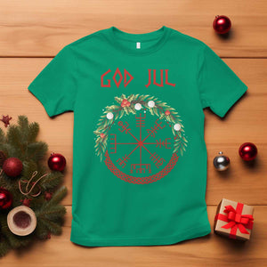 Yule Pagan T Shirt God Jul Christmas Nordic Vegvisir Wreath TS11 Irish Green Print Your Wear