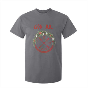 Yule Pagan T Shirt For Kid God Jul Christmas Nordic Vegvisir Wreath TS11 Charcoal Print Your Wear