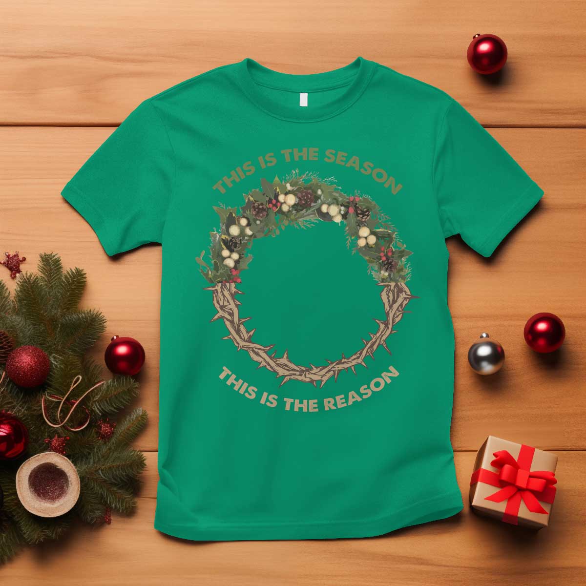 This Is The Season This Is The Reason Christian Christmas T Shirt TS11 Irish Green Print Your Wear