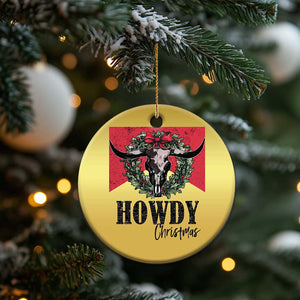 Western Xmas Christmas Ornament Howdy Christmas Cow Skull Xmas Wreath TS11 Print Your Wear