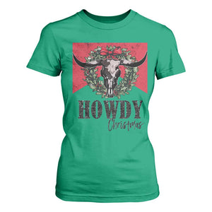 Western Howdy Christmas T Shirt For Women Longhorn Skull Xmas Wreath TS11 Irish Green Print Your Wear