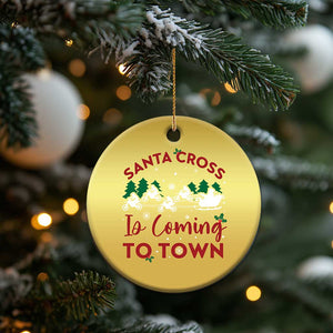 Funny Xmas Dirt Bike Christmas Ornament Santa Cross Is Coming To Town Motorcross TS11 Print Your Wear