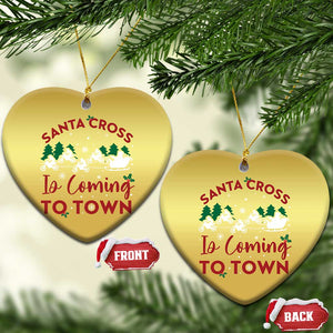 Funny Xmas Dirt Bike Christmas Ornament Santa Cross Is Coming To Town Motorcross TS11 Heart Gold Print Your Wear