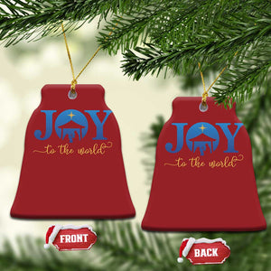 Joy To The World Christmas Ornament Christian Christmas Nativity Scene Star Of Bethlehem TS11 Bell Flake Red Print Your Wear