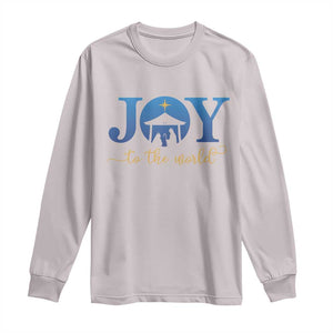 Joy To The World Long Sleeve Shirt Christian Christmas Nativity Scene Star Of Bethlehem TS11 Ice Gray Print Your Wear