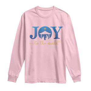 Joy To The World Long Sleeve Shirt Christian Christmas Nativity Scene Star Of Bethlehem TS11 Light Pink Print Your Wear