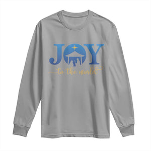 Joy To The World Long Sleeve Shirt Christian Christmas Nativity Scene Star Of Bethlehem TS11 Sport Gray Print Your Wear