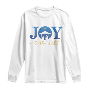 Joy To The World Long Sleeve Shirt Christian Christmas Nativity Scene Star Of Bethlehem TS11 White Print Your Wear