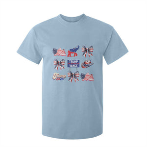 Trump Vance Supporter 2024 T Shirt For Kid American Flag Coquette Aesthetic TS11 Light Blue Print Your Wear