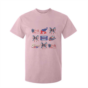 Trump Vance Supporter 2024 T Shirt For Kid American Flag Coquette Aesthetic TS11 Light Pink Print Your Wear