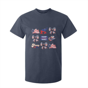 Trump Vance Supporter 2024 T Shirt For Kid American Flag Coquette Aesthetic TS11 Navy Print Your Wear