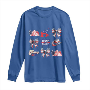 Trump Vance Supporter 2024 Long Sleeve Shirt American Flag Coquette Aesthetic TS11 Royal Blue Print Your Wear