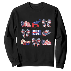 Trump Vance Supporter 2024 Sweatshirt American Flag Coquette Aesthetic TS11 Black Print Your Wear